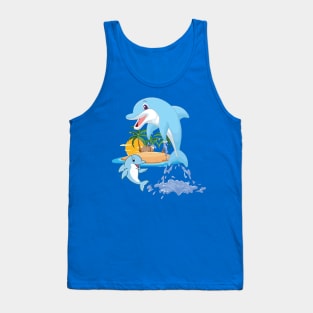 Dolphin in summer euphoria#3 Tank Top